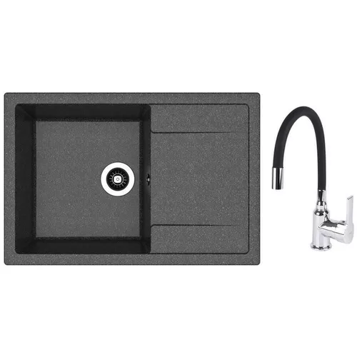 cumpără Chiuvetă bucătărie cu bateria Dr.Gans Techno 760 + SanDonna F 9995 negru în Chișinău 