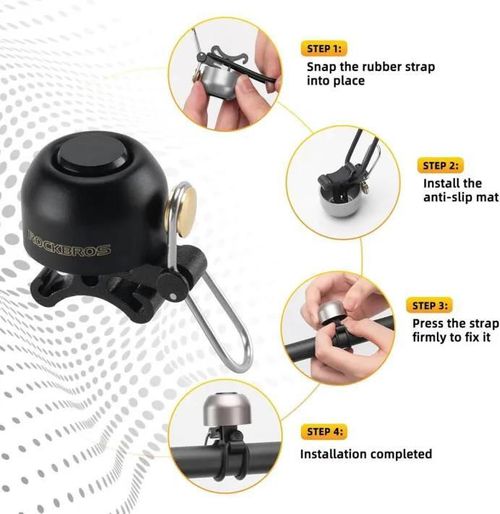 купить Аксессуар для велосипеда Rockbros 340001001 Sonerie pentru bicicleta 2024-1A, negru в Кишинёве 