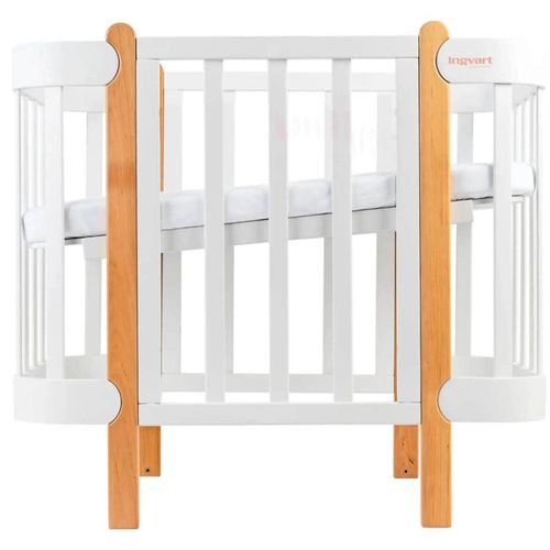 купить Кроватка Ingvart 45984520006 Nika, White/Natural 60x120cm в Кишинёве 