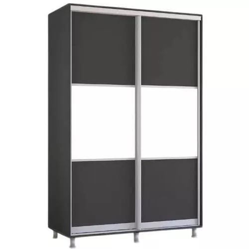 cumpără Dulap Mobildor-Lux Aron-P 1.0m-1.8m uși glisante din PAL orizontal (130x60x230H cm) Anthracite în Chișinău 