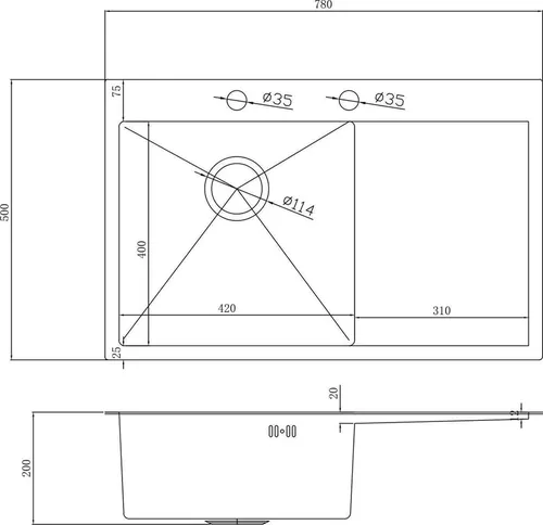 cumpără Chiuvetă bucătărie Fabiano 78x51 Bronze+baterie+dozator L/R în Chișinău 