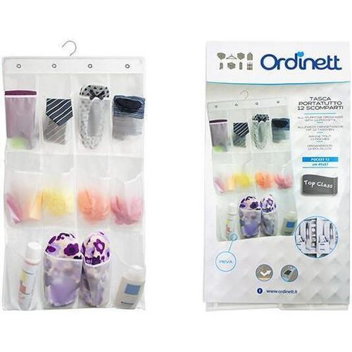 купить Короб для хранения Ordinett 51570 Органайзер подвесной Top Class 12секций, 49x87cm, белый в Кишинёве 