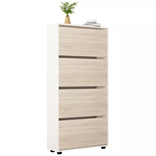 купить Полка для обуви Mobildor-Lux Leo 80x27x164H cm White/Sonoma в Кишинёве 