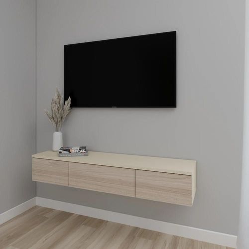 купить Тумба напольная для TV Smartex (16583) Т10 140 TV-Навесная Ivory+Stejar Deschis в Кишинёве 