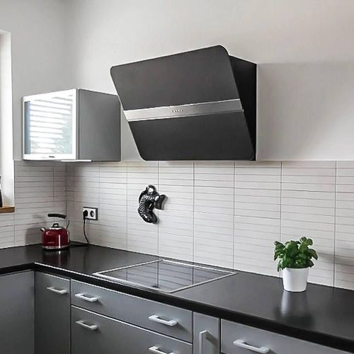 купить Вытяжка Falmec FLIPPER 85 GREEN TECH Black Satin Glass RAL 9005 (with filter pack) в Кишинёве 