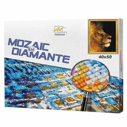 купить Картина по номерам Art Gallery GA84504 Mozaic cu diamante 40x50cm Profilul leului в Кишинёве 