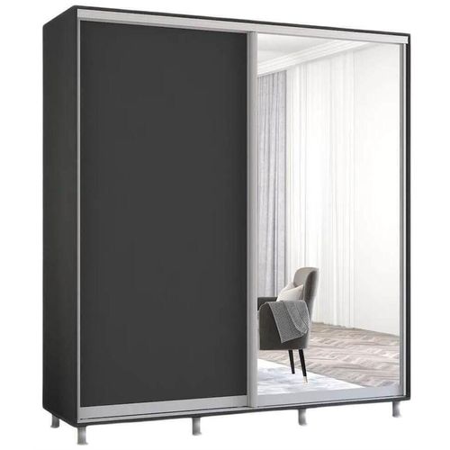 cumpără Dulap Mobildor-Lux Aron-P uși glisante din oglindă și PAL (200x60x200H cm) Anthracite în Chișinău 