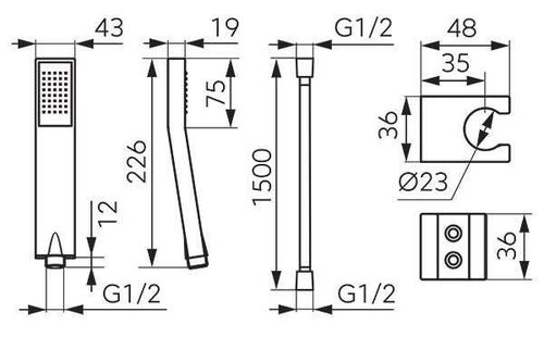купить Набор для душа Ferro JIVE U155GM gun metal в Кишинёве 