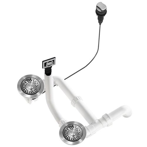 cumpără Sifon pentru chiuvetă bucătărie Helika-AquaSanita AQF-003V Stainless Steel + Plastic în Chișinău 