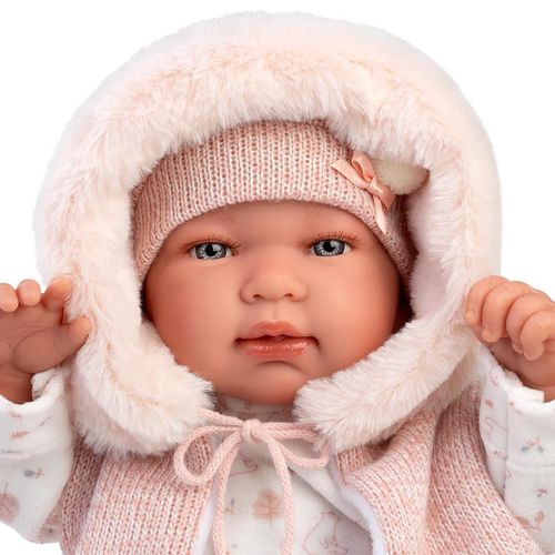 купить Кукла Llorens 84486 Tina Recien Nacida Pelele Rosa Con Capucha 43см в Кишинёве 