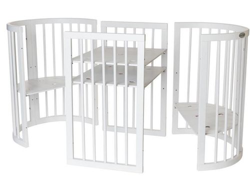 купить Кроватка Ingvart 1729003 9in1 Smart Bed Rotund Alb (transformabil), 72x72x120cm в Кишинёве 