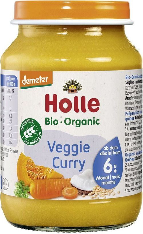 Piure Holle Bio amestec vegetal Veggie Curry (6+ luni) 190 g 