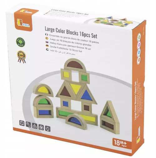 cumpără Jucărie Viga 44565 Large Color Blocks 16pcs Set în Chișinău 