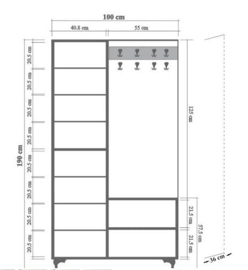 cumpără Mobilă pentru antreu Trendy Inci-200, Stejar Sonoma, 100x190x36cm (GTR005931) în Chișinău 