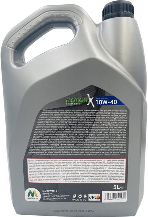 cumpără Ulei Motaquip MO10W40-5 MQV 10W40 5LT VW501.01/505.00 MB 229.1 API CF/SL ACEA A3/B4 semisintetic în Chișinău 