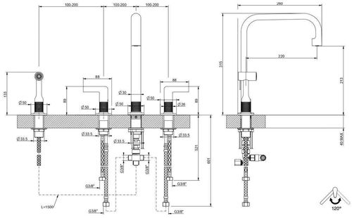 cumpără Bateria bucătărie Gessi 58703-727 Inciso Brass Brushed PVD în Chișinău 