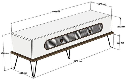 cumpără Comodă TV Trendy Ekol, Stejar 145x45x40cm în Chișinău 