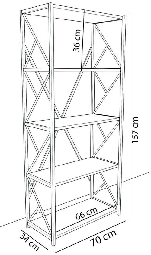 купить Офисный стеллаж Remaks 5 Shelf Metal White в Кишинёве 
