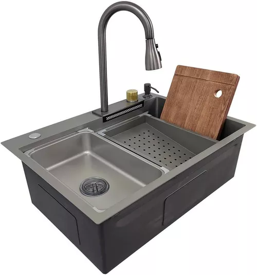 купить Мойка кухонная со смесителем SanDonna HD6850 Crom Satin в Кишинёве 