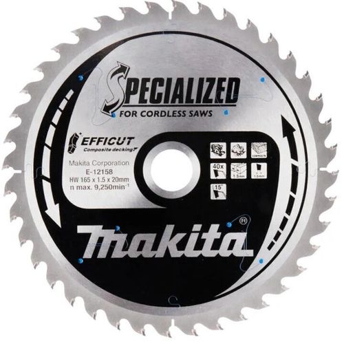 cumpără Disc de tăiere Makita E-12158 Disc ferastrau circ efficut mat compozite 165x20x40 în Chișinău 