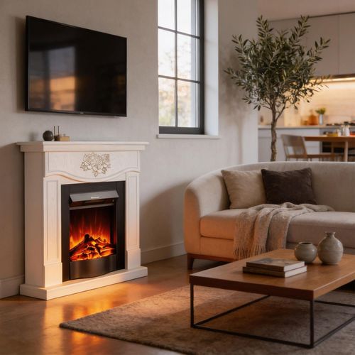 купить Камин электрический ArtFlame Auren & Corsica, 950x930x270mm, Alb в Кишинёве 