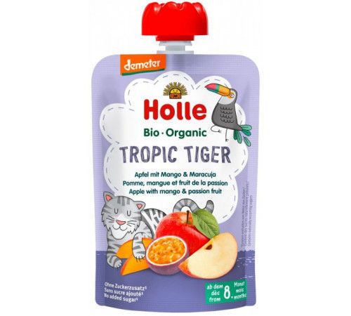 Пюре Holle Bio Tropic Tiger Яблоко, манго и маракуйя (6+ мес) 100 г 