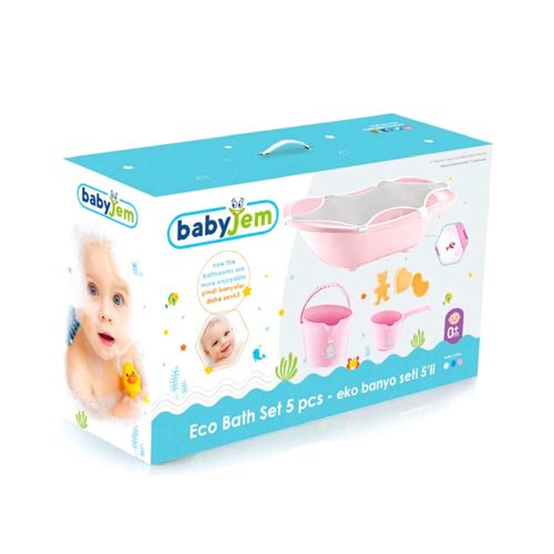 Set pentru baie BabyJem Grey, 5 unitati 