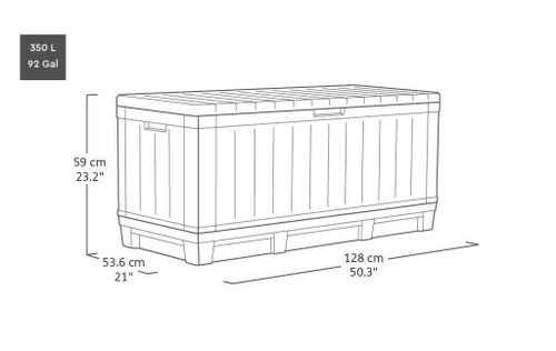 купить Короб для хранения Keter 57716 Kentwood 340L, 128x53.6x59cm, nuc в Кишинёве 