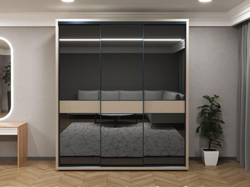 купить Шкаф Bayro Murano 2000x2300x600 серый камень, купе в Кишинёве 