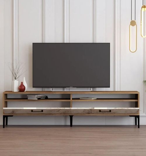 купить Тумба напольная для TV Trendy Istanbul 2, Marmura alba de nuc в Кишинёве 