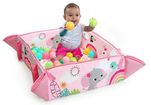 купить Игровой комплекс для детей Bright Starts 12625 Salteluta de activitati 5 in 1 Gym & Ball Pit Rainbow Tropics в Кишинёве 