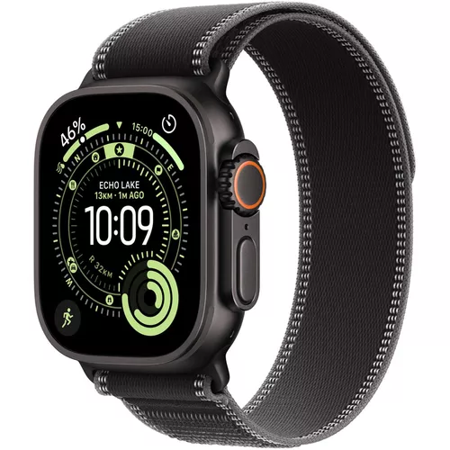 купить Смарт часы Apple Watch Ultra 3 GPS + Cellular 49mm Black Titanium Case with Black/Charcoal Trail Loop - S/M MF1D4QI/A в Кишинёве 
