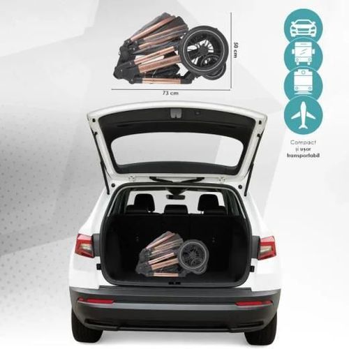 cumpără Сărucior pentru copii Coccolle Melora Moonlit Grey, 3in1 cu landou transformabil în Chișinău 