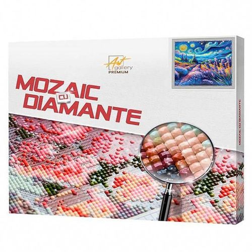 cumpără Tablou pe numere Art Gallery QB206606 Mozaic cu diamante patrate 40x50cm Noapte instelata si un camp de lavanda în Chișinău 