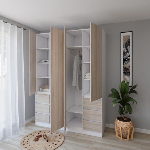 купить Шкаф Smartex (15932) N17 180cm Alb+St.Deschis в Кишинёве 