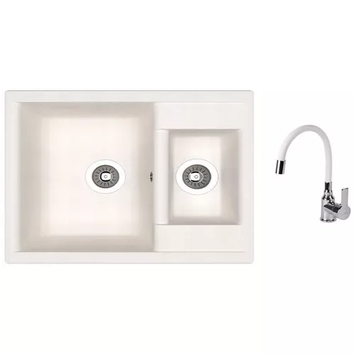 cumpără Chiuvetă bucătărie cu bateria Dr.Gans Astra 620 + SanDonna F 9995 alb în Chișinău 