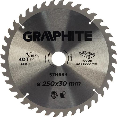 cumpără Disc de tăiere Graphite 57H684 Disc circular pentru lemn, 250x30mm, 40 dinti în Chișinău 