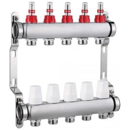 cumpără Set distribuitor Hydro S Colector complet din Inox, 4 căi, cu debitmetru, 1"x3/4"x16 (0711370) în Chișinău 