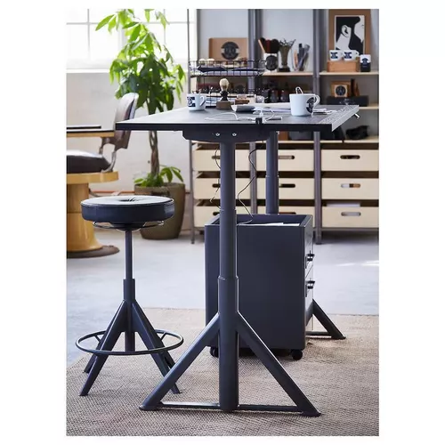 cumpără Masă de birou Ikea Idasen înălțime reglabilă 120x70 (Negru/Gri Inchis) în Chișinău 