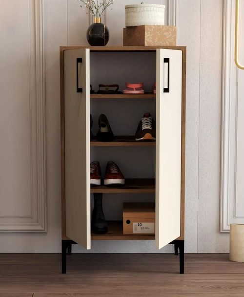 cumpără Raft pentru încălțăminte Trendy Prag, Nuc, Smantana 60x111x35cm în Chișinău 