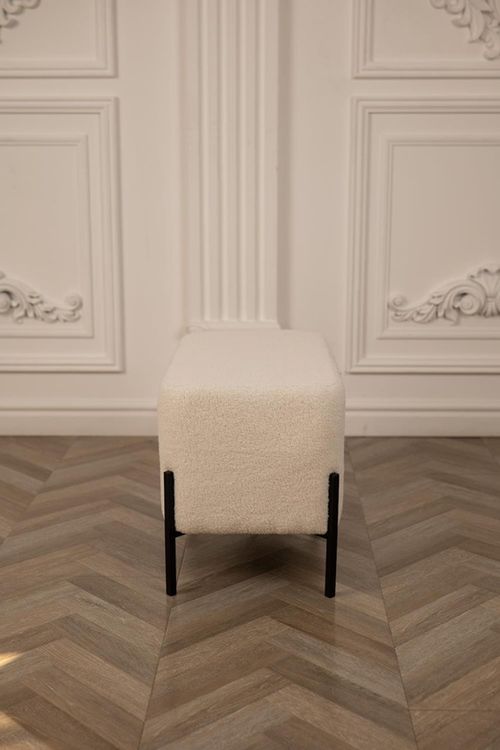 купить Пуф Nex Home Bancheta Teddy, picioare metal, 63x34x42cm, 51 Bej deschis в Кишинёве 