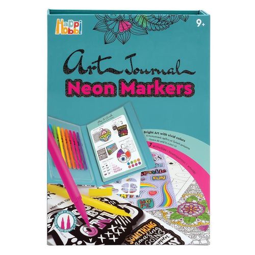 купить Набор для творчества As Kids 1038-11041 Happi Hobbi Art Journal Neon Markers в Кишинёве 
