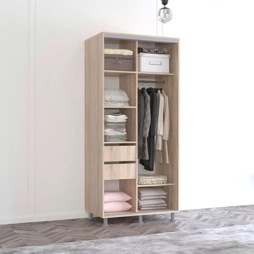 cumpără Dulap Mobildor-Lux Aron cu uși glisante din oglindă și PAL (180x60x210H cm) Sonoma în Chișinău 