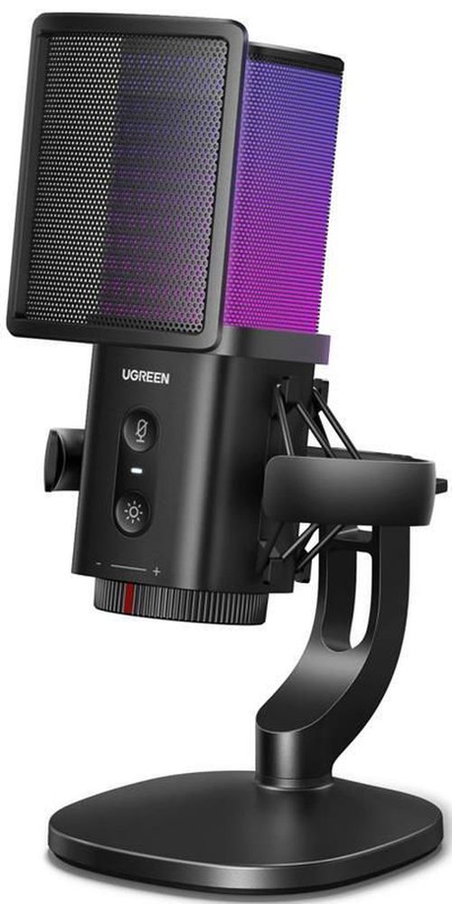 купить Микрофон Ugreen 65629 Mic for PC 24bit/96kHz, with Quick Mute, Pop Filter, Shock Mount, Volume Knob, Black в Кишинёве 