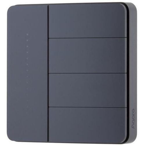 cumpără Întrerupător electric Aqara Z1 PRO - Întrerupător cu 4 butoane (cu și fără neutru) cutie pătrată de perete, neagră (ZNQBKG45LM) în Chișinău 