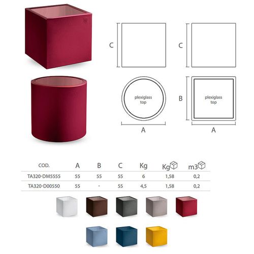 cumpără Masuta LYXO HOME FITTING CUBE TAUPE table coffee 55cm TA320-DM5555-120 (Masuta cub de cafea, pentru gradina exterior sezlong terasa balcon) în Chișinău 