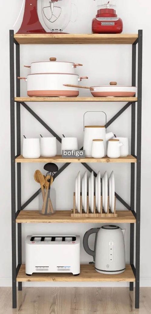 cumpără Etajeră Nex Home Bucatarie, 5 nivele, 66x35x128 cm, Stejar (13-05-02) în Chișinău 