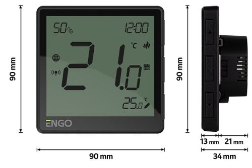 cumpără Termostat de cameră ENGO Controls EONE-230B prin internet ZigBee, 230V, black în Chișinău 