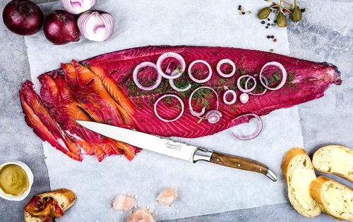 cumpără Set cuțite Laguiole Luxury Line 5 Kitchen Knives Olive Wood cu suport magnetic în Chișinău 