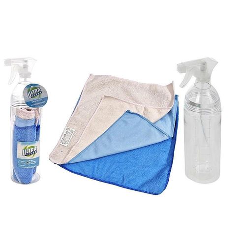 купить Аксессуар для уборки Promstore 38829 Set Ultra Clean lavete din microfibra 3buc, 30x30cm + pulverizator в Кишинёве 